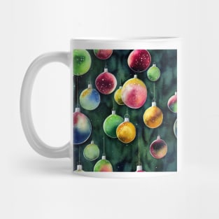 Christmas Ornament Balls Watercolor Design Mug